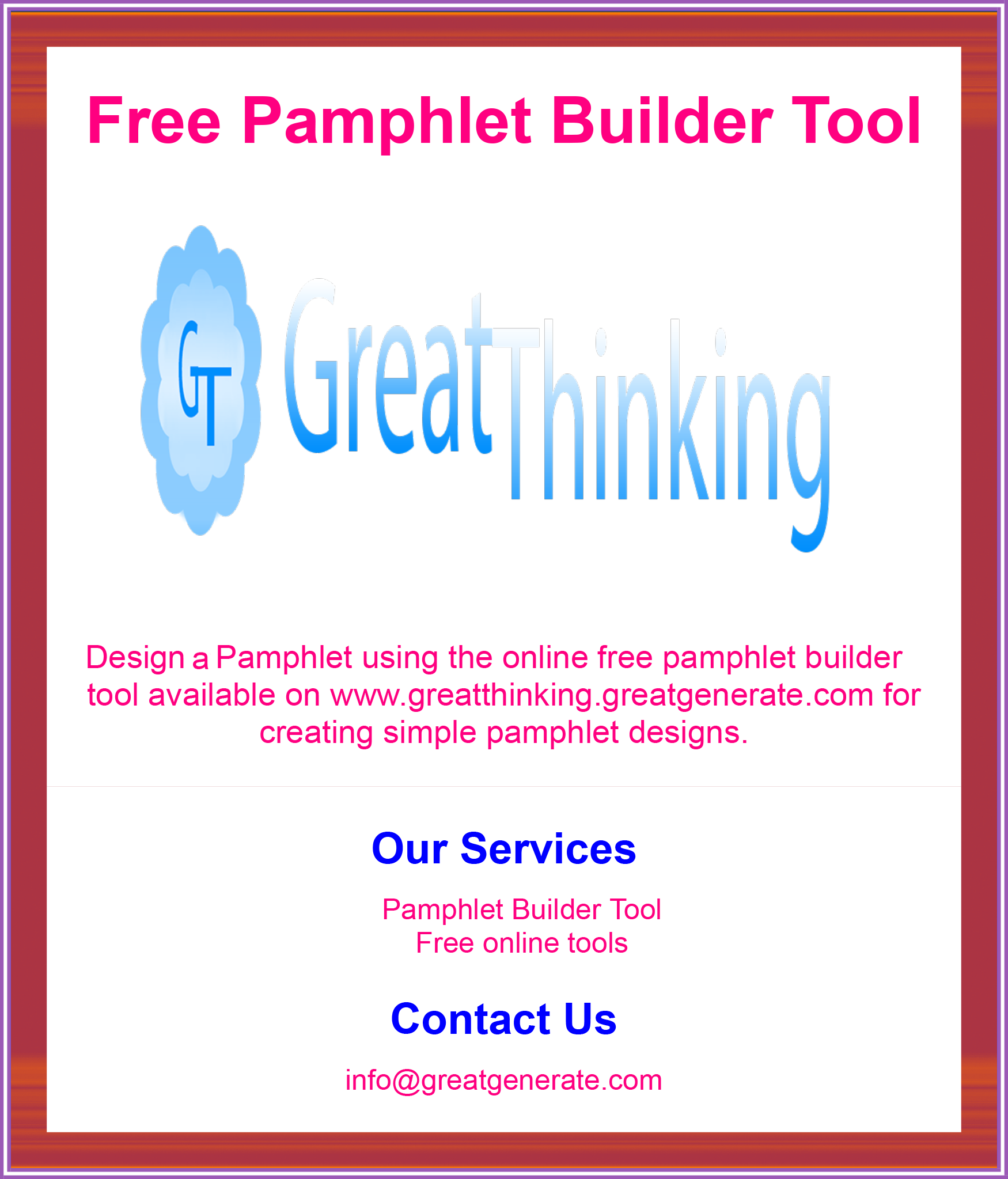 Free Pamphlet Maker Tool